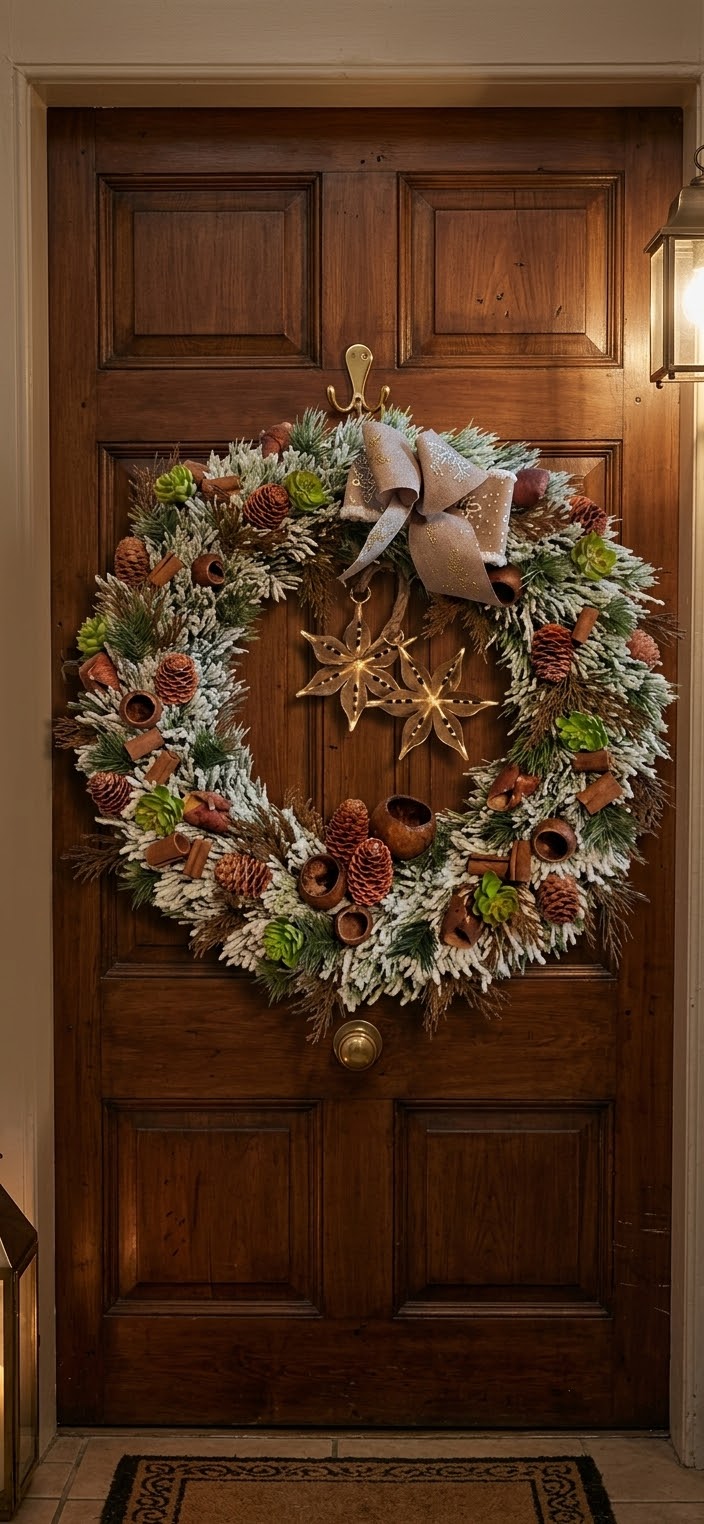 Karácsonyi, adventi dekoráció,ajtódíszTéli,Ünnepi dekoráció.Koszorú,kopogtató